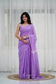 Lavender Cotton Blend Saree – Edition 005