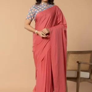 Coral Cotton Blend Saree – Edition 011